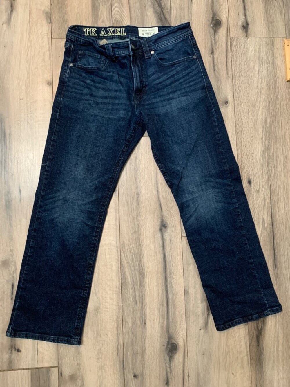 TK Axel Mens Slim Bootcut Jeans W32 X L30 Dark Wash Denim